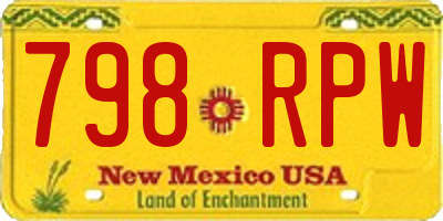 NM license plate 798RPW