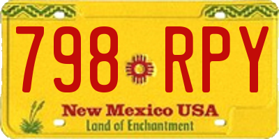 NM license plate 798RPY