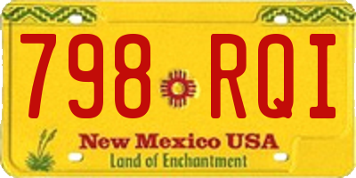 NM license plate 798RQI