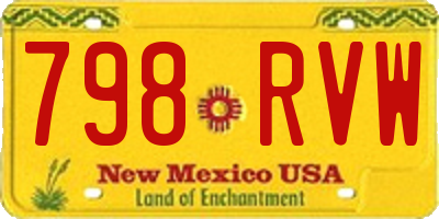 NM license plate 798RVW