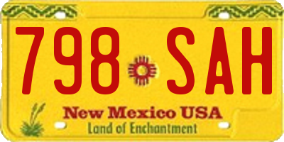 NM license plate 798SAH