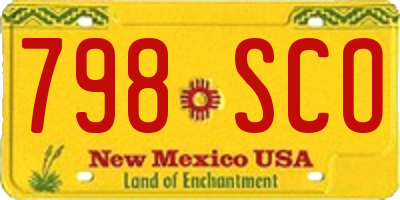 NM license plate 798SCO