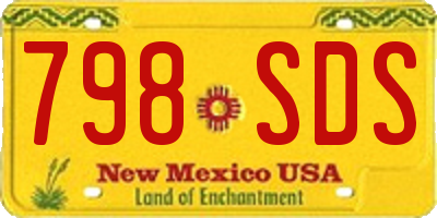 NM license plate 798SDS