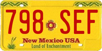 NM license plate 798SEF