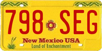 NM license plate 798SEG