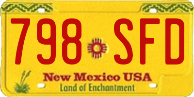 NM license plate 798SFD