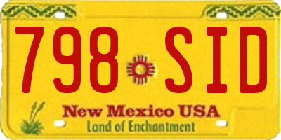 NM license plate 798SID