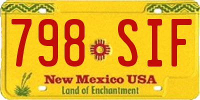 NM license plate 798SIF