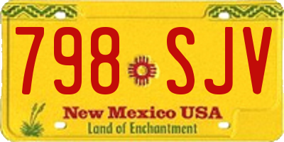 NM license plate 798SJV