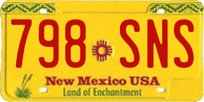 NM license plate 798SNS