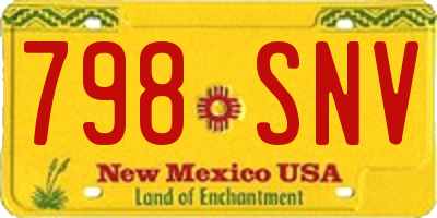 NM license plate 798SNV
