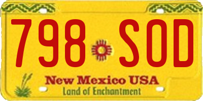 NM license plate 798SOD
