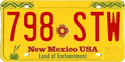 NM license plate 798STW