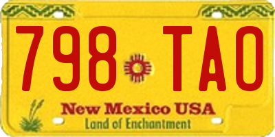 NM license plate 798TAO