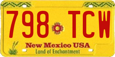 NM license plate 798TCW
