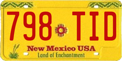 NM license plate 798TID