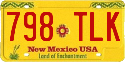 NM license plate 798TLK