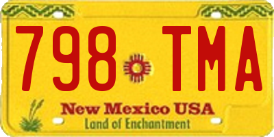 NM license plate 798TMA