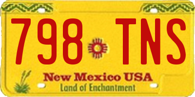 NM license plate 798TNS