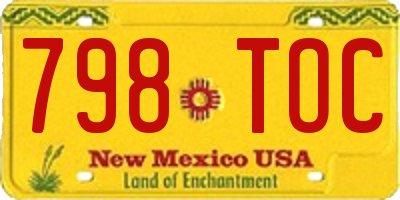 NM license plate 798TOC