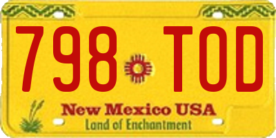 NM license plate 798TOD