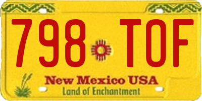 NM license plate 798TOF