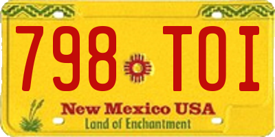 NM license plate 798TOI