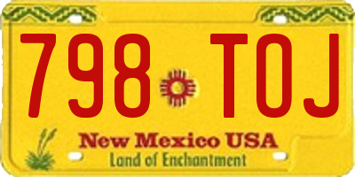 NM license plate 798TOJ
