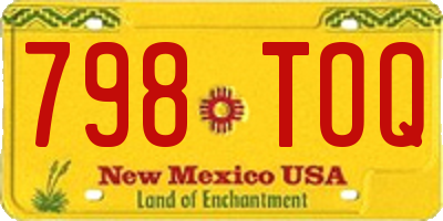 NM license plate 798TOQ