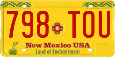 NM license plate 798TOU