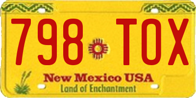 NM license plate 798TOX