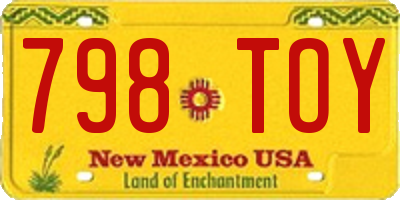 NM license plate 798TOY