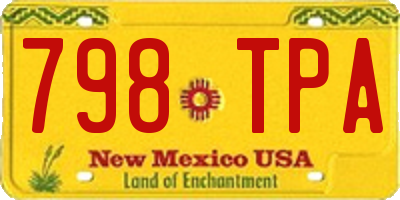 NM license plate 798TPA