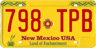 NM license plate 798TPB