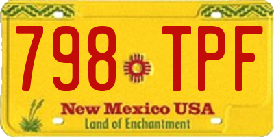 NM license plate 798TPF