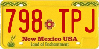 NM license plate 798TPJ