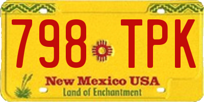 NM license plate 798TPK