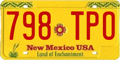 NM license plate 798TPO