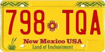 NM license plate 798TQA