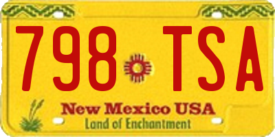 NM license plate 798TSA