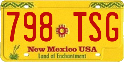 NM license plate 798TSG