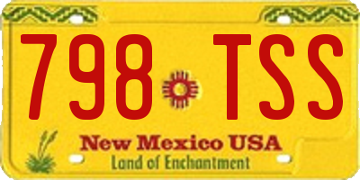 NM license plate 798TSS