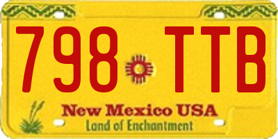 NM license plate 798TTB