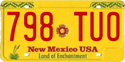 NM license plate 798TUO