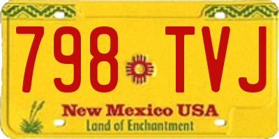NM license plate 798TVJ