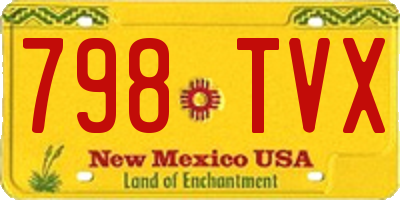 NM license plate 798TVX