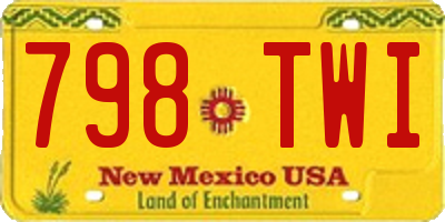 NM license plate 798TWI