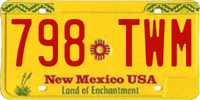 NM license plate 798TWM