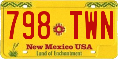 NM license plate 798TWN