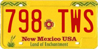 NM license plate 798TWS